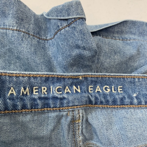 American Eagle Mom Short Woman 00 High‎ Rise Denim Blue Pleats Pockets  Beach - Picture 7 of 12